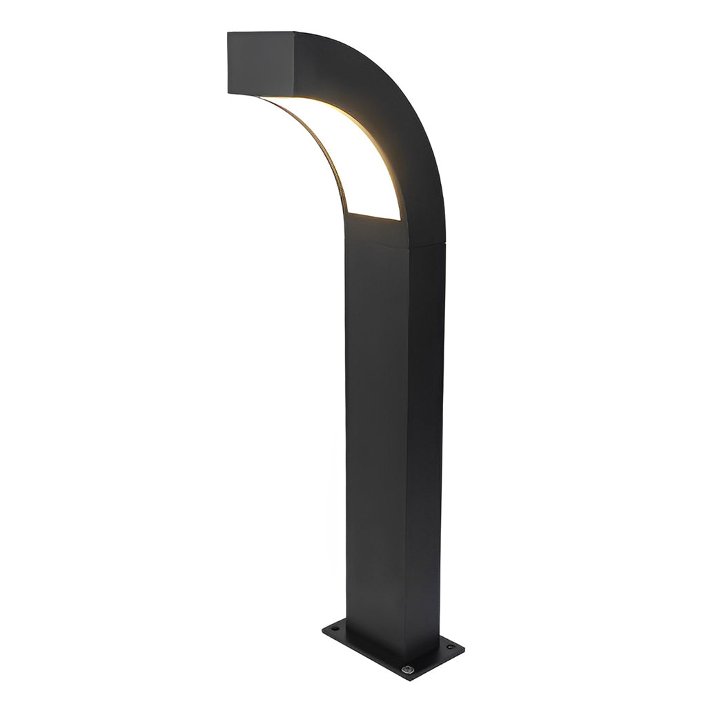 Curved LED Pathway Light Minimalist Black Waterproof Landscape Lamp