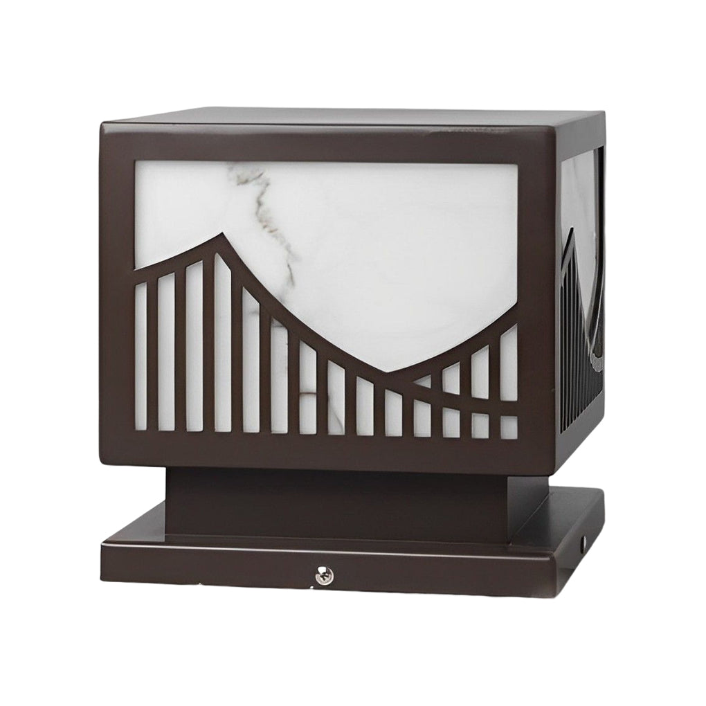 Solar LED Outdoor Post Lights with Mountain Design