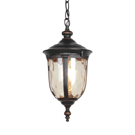 Waterproof Glass European Style Black Outdoor Chandelier Light