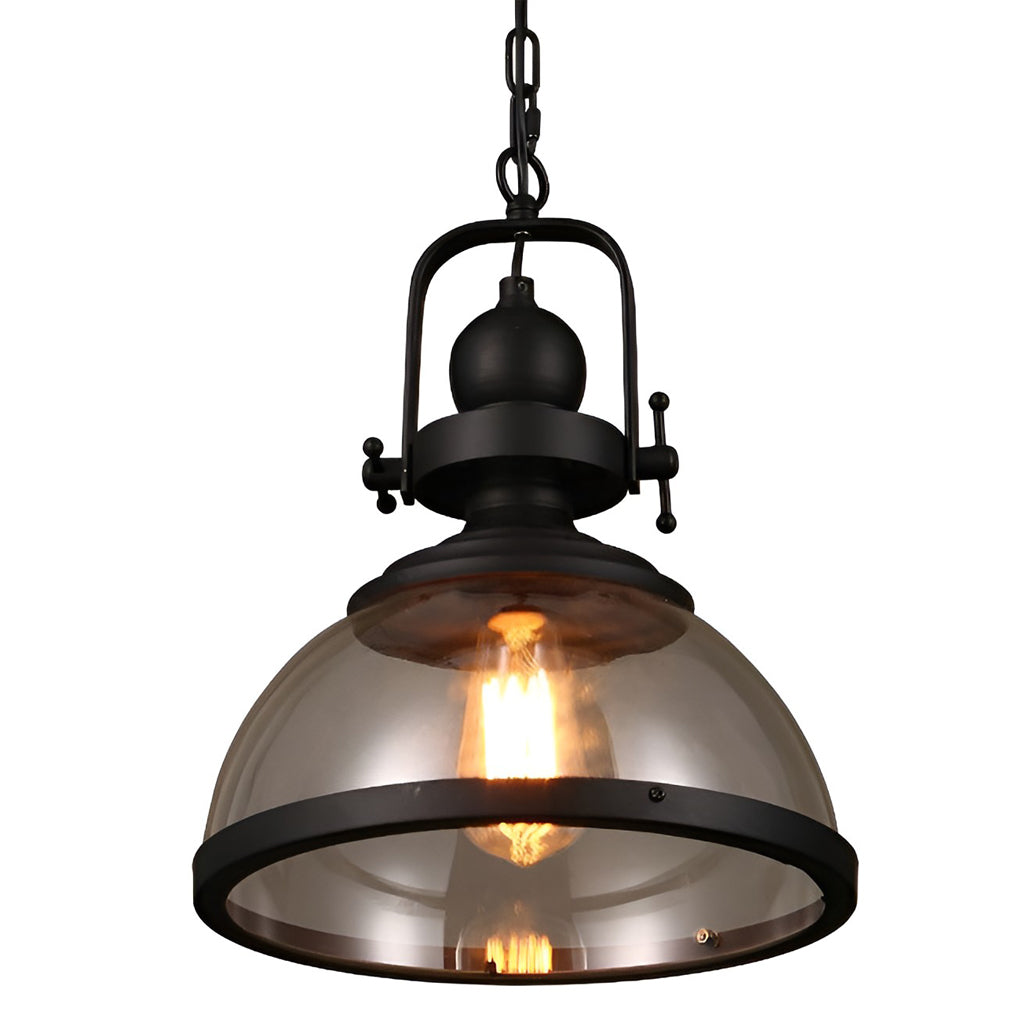Antique Glass Iron – Retro Industrial Pendant Ceiling Light for Dining Room and Kitchen Island