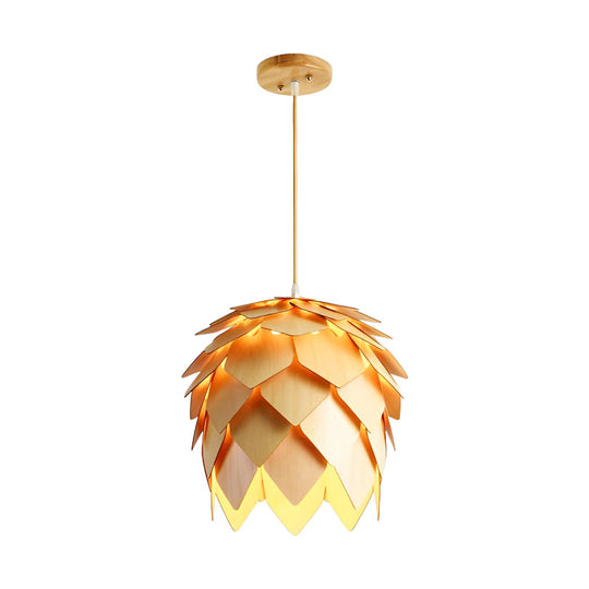 Creative Wood Pine Cones LED Japanese Style Chandelier