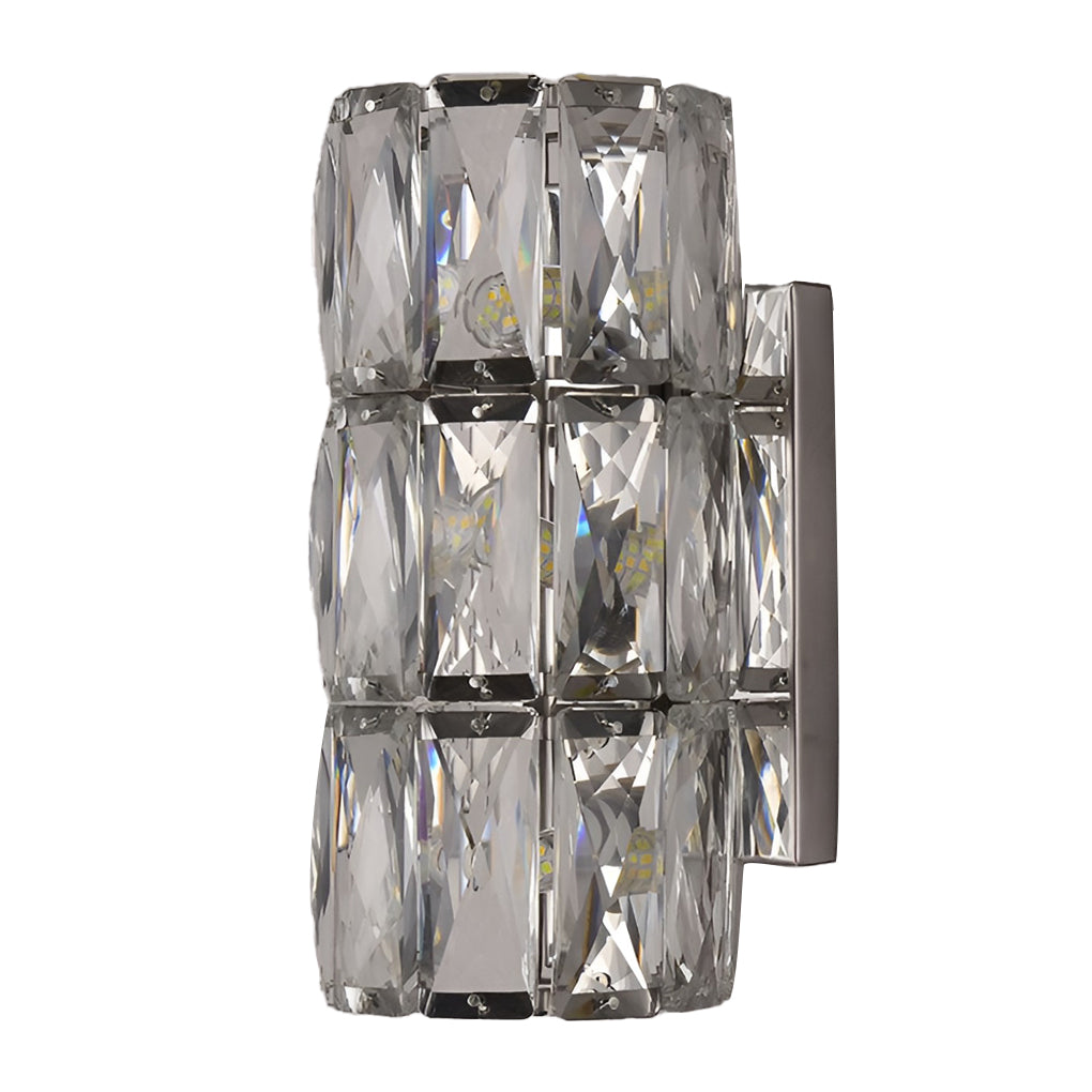 Cylindrical Crystal LED Wall Sconce with 3-Step Dimming
