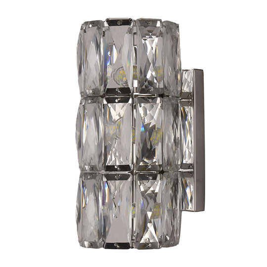 Cylindrical Crystal LED Wall Sconce with 3-Step Dimming