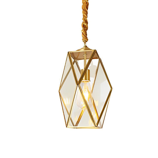 Retro Glass Copper Personality Industrial Style Small Chandelier