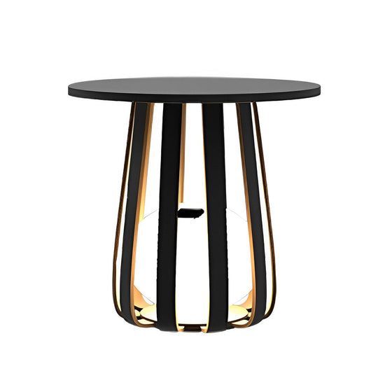 Round Waterproof RGB Iron Coffee Table Solar Outdoor Light