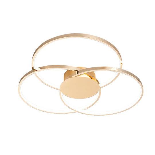 Three Rings Stepless Dimming Electroplated Metal Nordic Ceiling Light