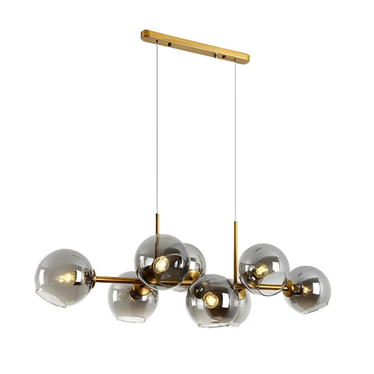 8 Lights Glass Shade LED Postmodern Chandelier Dining Room Light Fixture