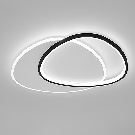 White & Black Unique Circle LED Flush Mount Ceiling Light