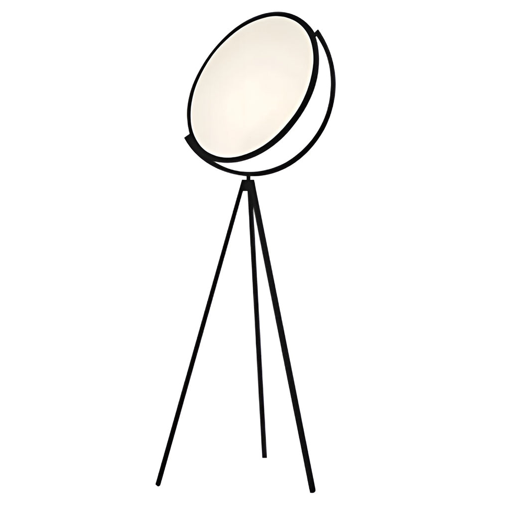 Black Metal Rotating LED Tripod Floor Lamp with Acrylic Shade