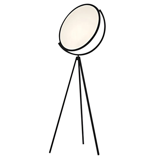 Black Metal Rotating LED Tripod Floor Lamp with Acrylic Shade