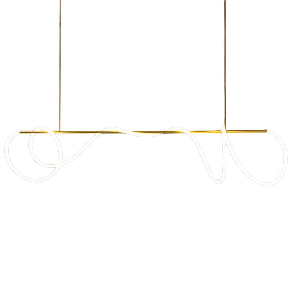 Creative LED Strip Electroplated Metal Modern Chandelier Ceiling Light