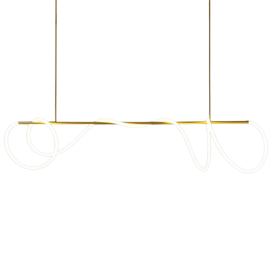 Creative LED Strip Electroplated Metal Modern Chandelier Ceiling Light