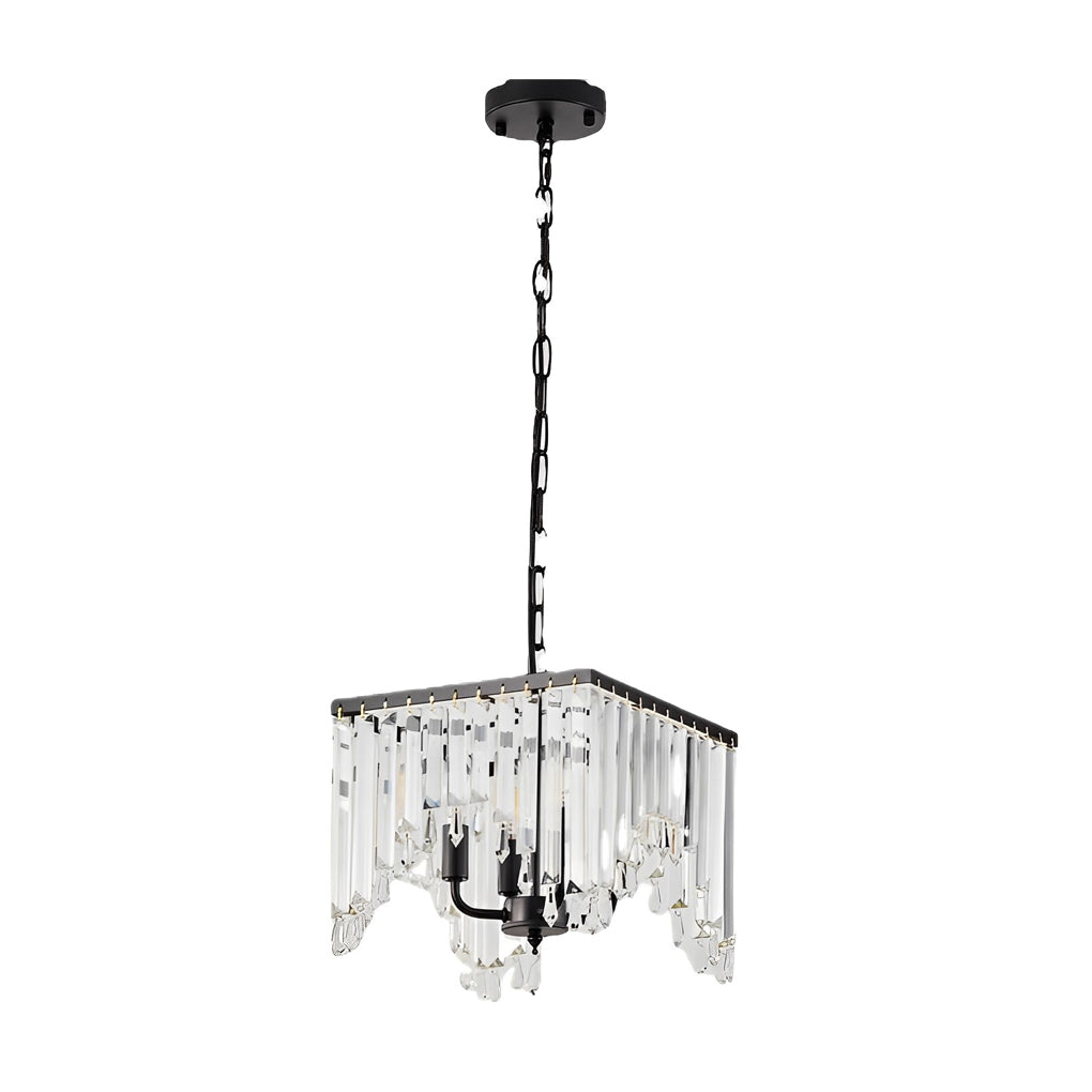 4 Lights Crystal Strips LED Three Step Dimming Modern Chandelier