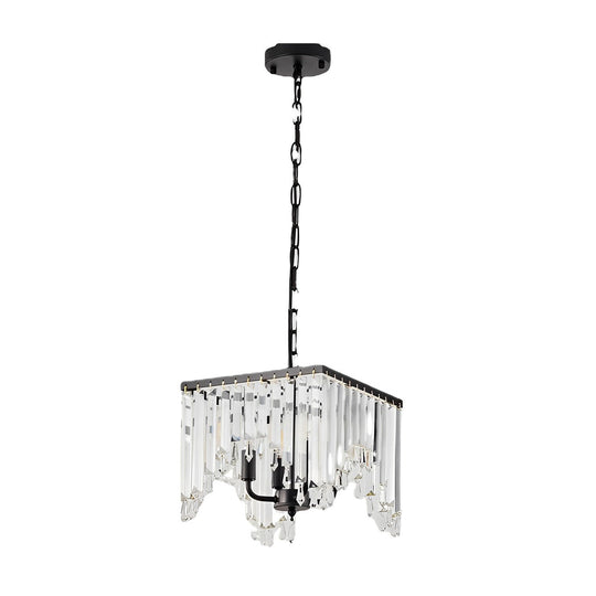 4 Lights Crystal Strips LED Three Step Dimming Modern Chandelier