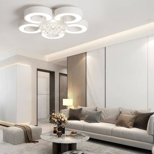 Flower Shaped Dimmable LED Modern Flush Mount Ceiling Light