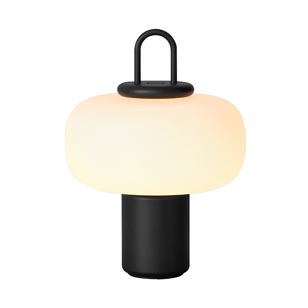 Modern Milk Glass Orb Table Lamp – Portable LED Ambient Lighting
