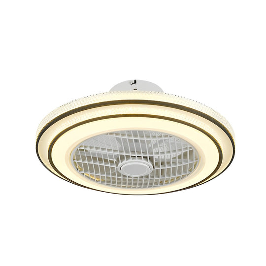 Intelligent Bladeless Ceiling Fan with LED Light and Silent Timer Function