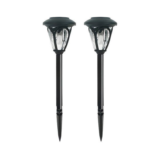 2PCS Intelligent Solar LED Lawn Lamps with Black Opaque Glass Shade