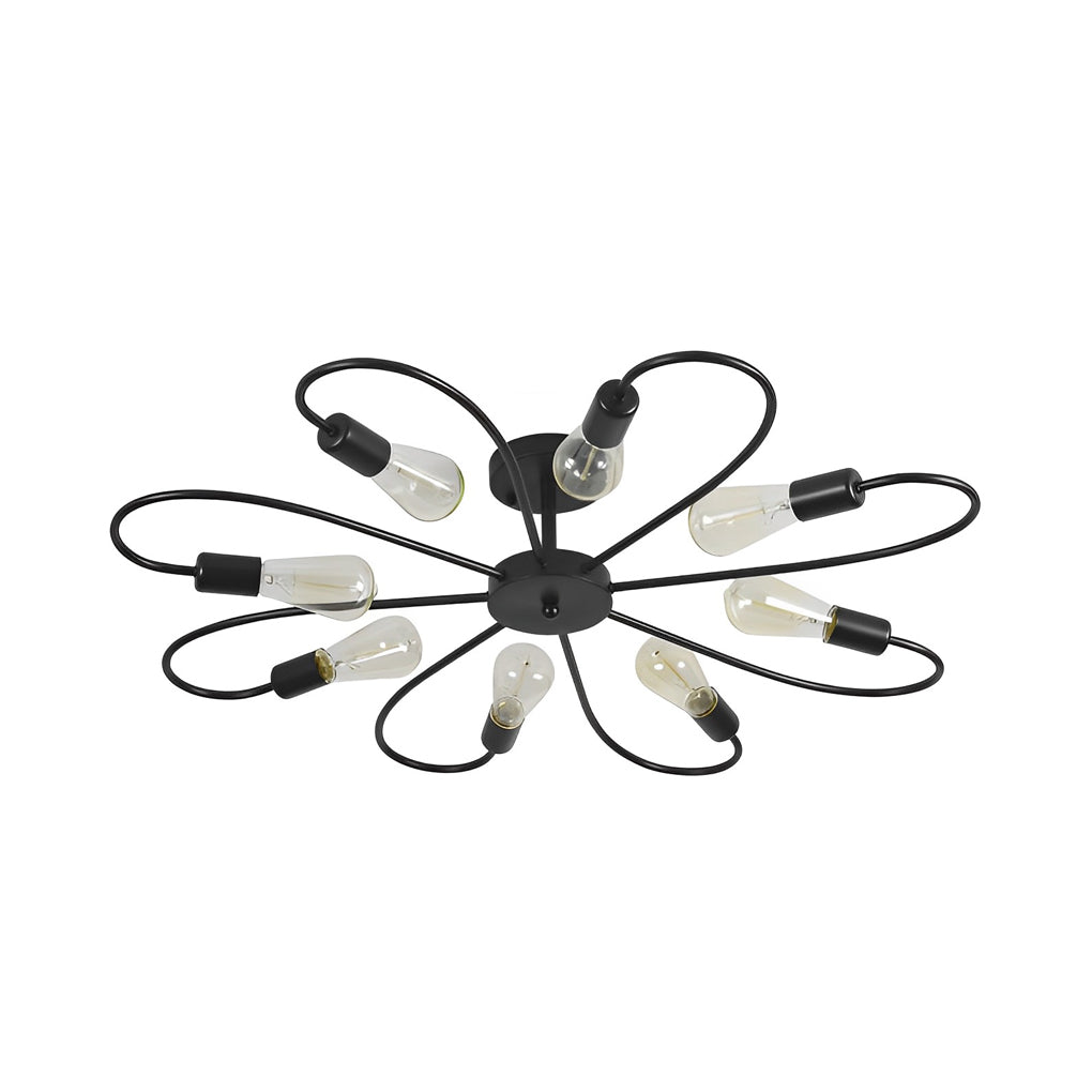 Simple Iron Flower Creative Nordic Bedroom Ceiling Light Fixture