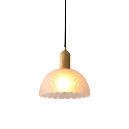 Glass Flower Wood Creative Ins LED Nordic Pendant Lights Hanging Lamp