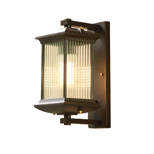 Outdoor Waterproof Creative Glass Shade Brown Retro Wall Light