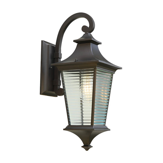 Retro Waterproof Stripes Glass Shade Outdoor Wall Light