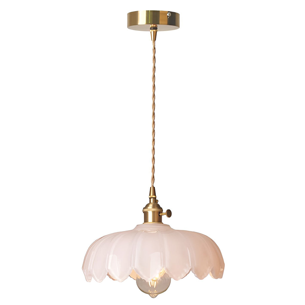 Retro Flower – Glass Brass Nordic Kitchen Pendant Light Chandelier