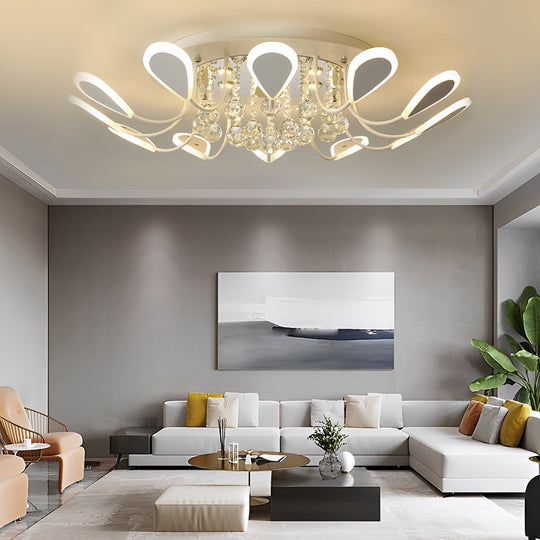 Creative Flower Shaped Dimmable LED Crystal Modern Ceiling Light