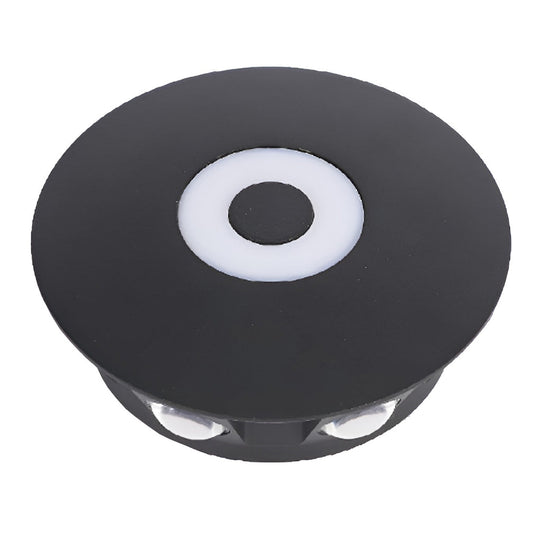 Round Waterproof LED Black Wall Washer Sconce Light