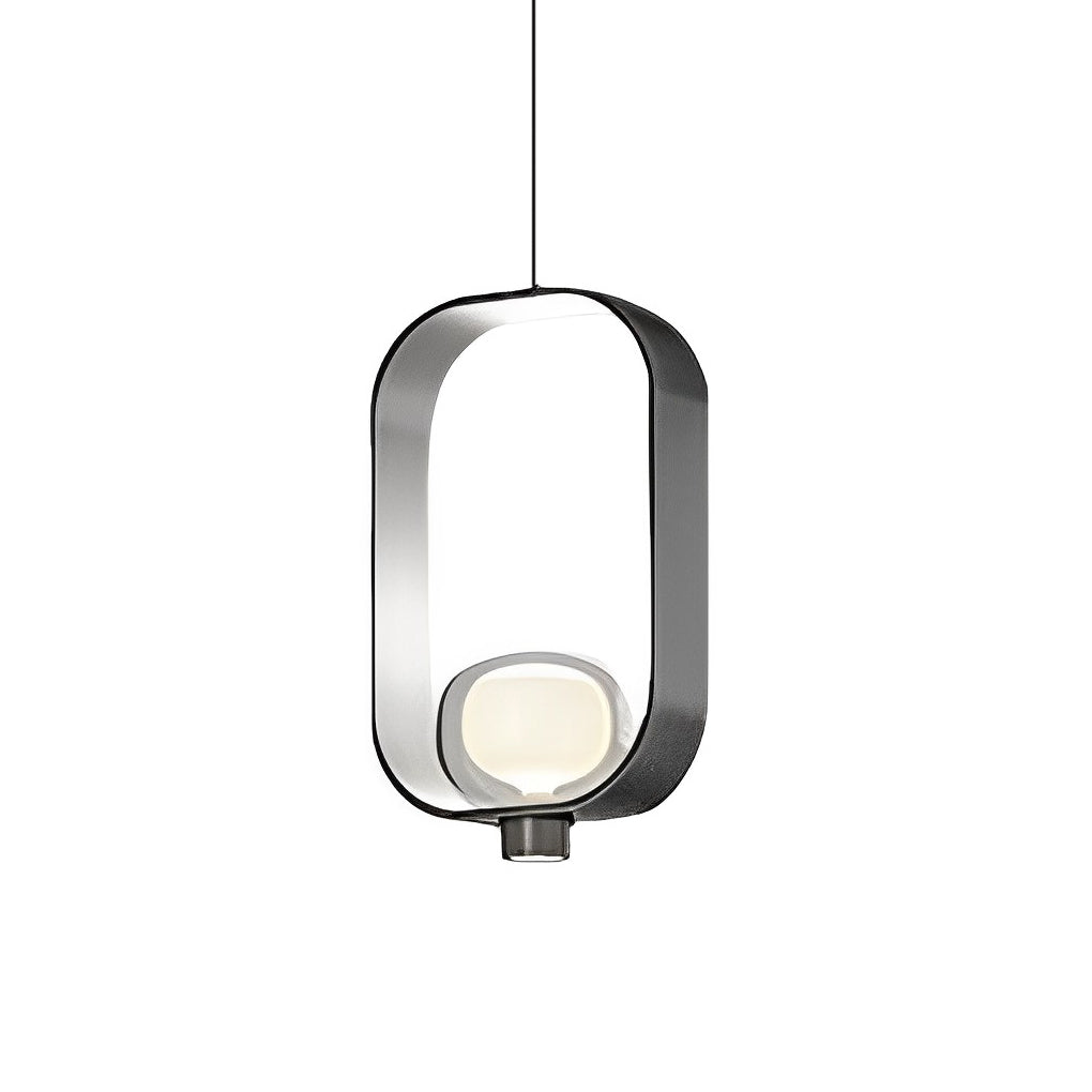 Rounded Rectangular Creative Electroplated Iron Glass Nordic Pendant Light