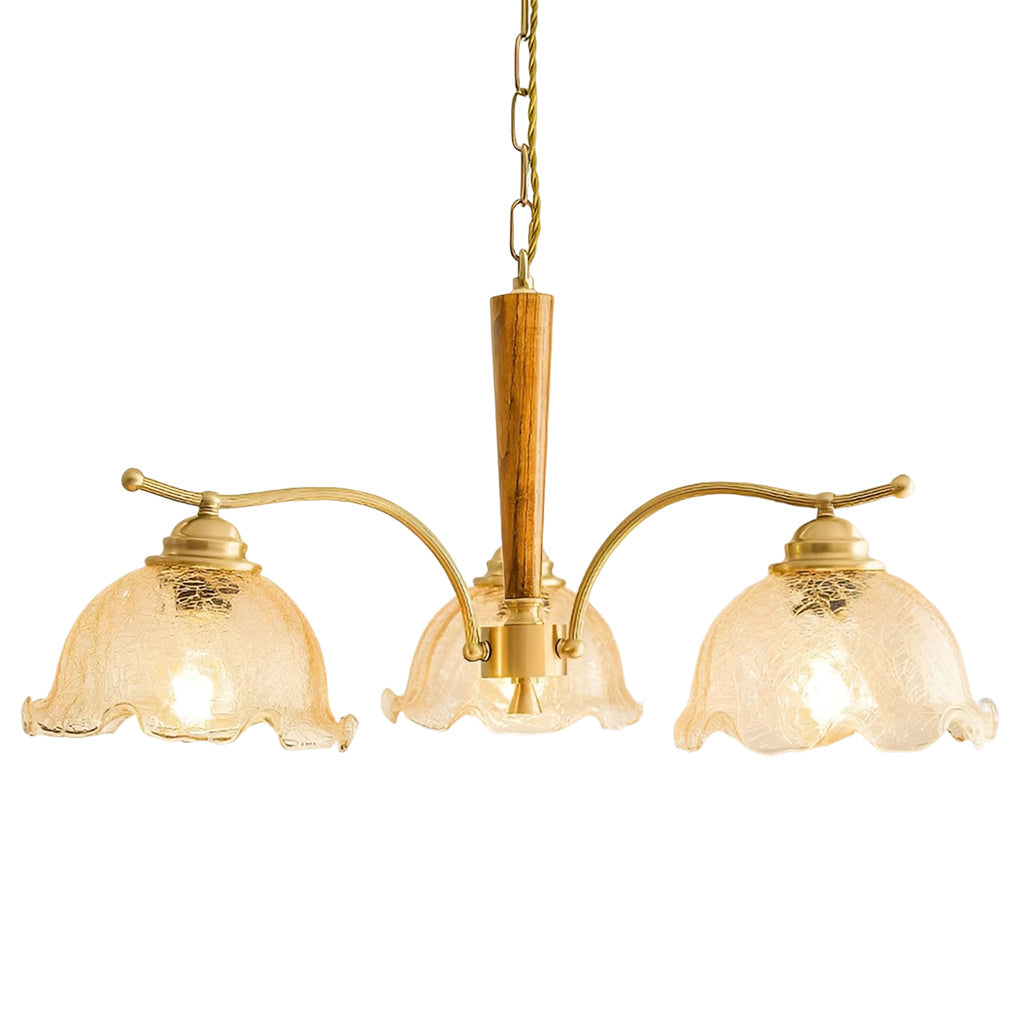 3/5-Light Cracked Glass Retro Chandelier Pendant Light