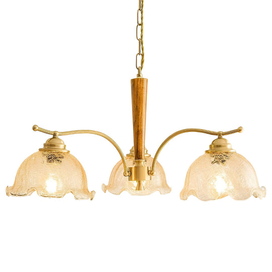3/5-Light Cracked Glass Retro Chandelier Pendant Light