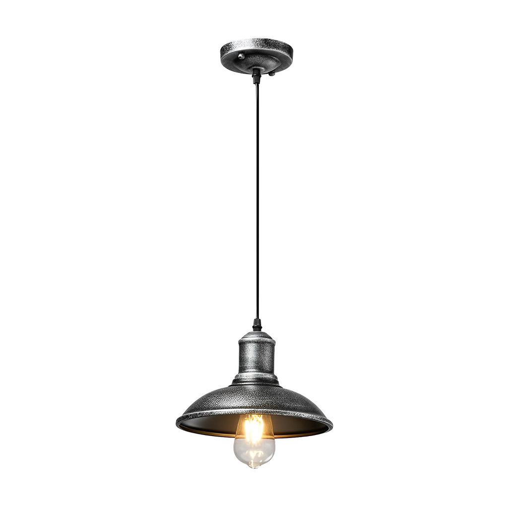 Round Iron Waterproof LED Outdoor Pendant Light Retro Industrial Style