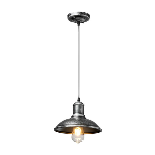 Round Iron Waterproof LED Outdoor Pendant Light Retro Industrial Style