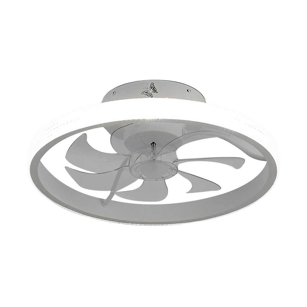 Round Inverter Mute LED Dimmable Bladeless Ceiling Fan with Remote