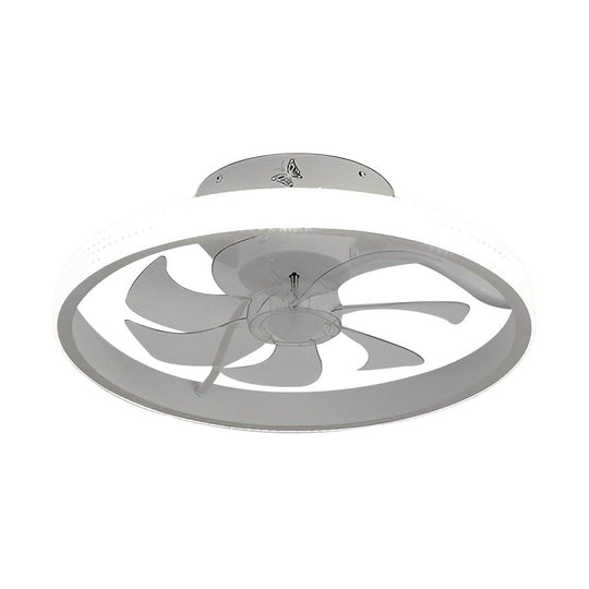 Round Inverter Mute LED Dimmable Bladeless Ceiling Fan with Remote