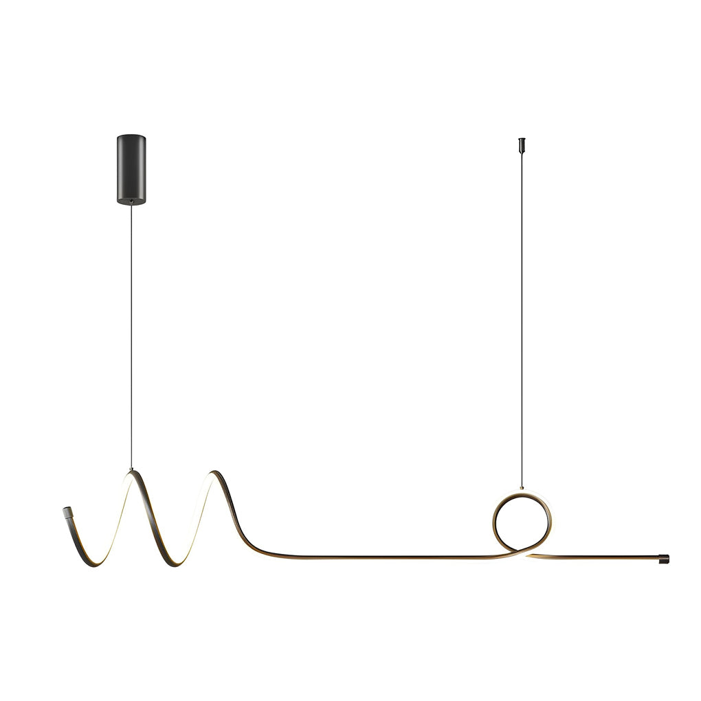 Minimalist Waves Circular Stepless Dimming LED Intelligent Chandelier