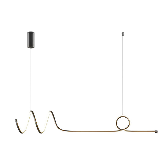 Minimalist Waves Circular Stepless Dimming LED Intelligent Chandelier