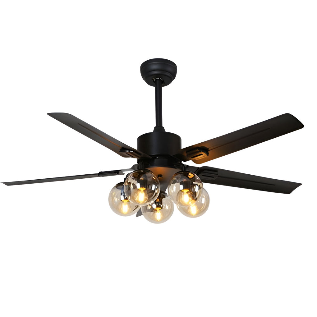 42 Inch 5 Lights Silent Nordic Flush Mount Ceiling Fan Light