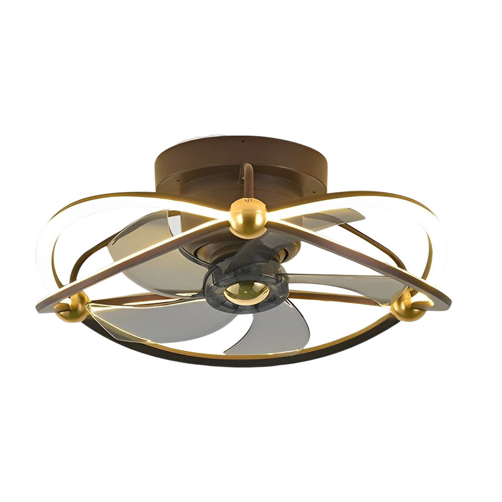 Smart Bladeless Ceiling Fan with Stepless Dimming LED and Remote Control