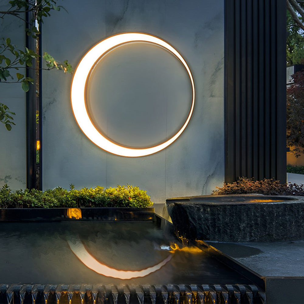 Circular Moon LED Waterproof IP65 Modern Outdoor Wall Light