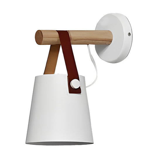 Classic Wood & Metal Nordic Plug-in Wall Sconce