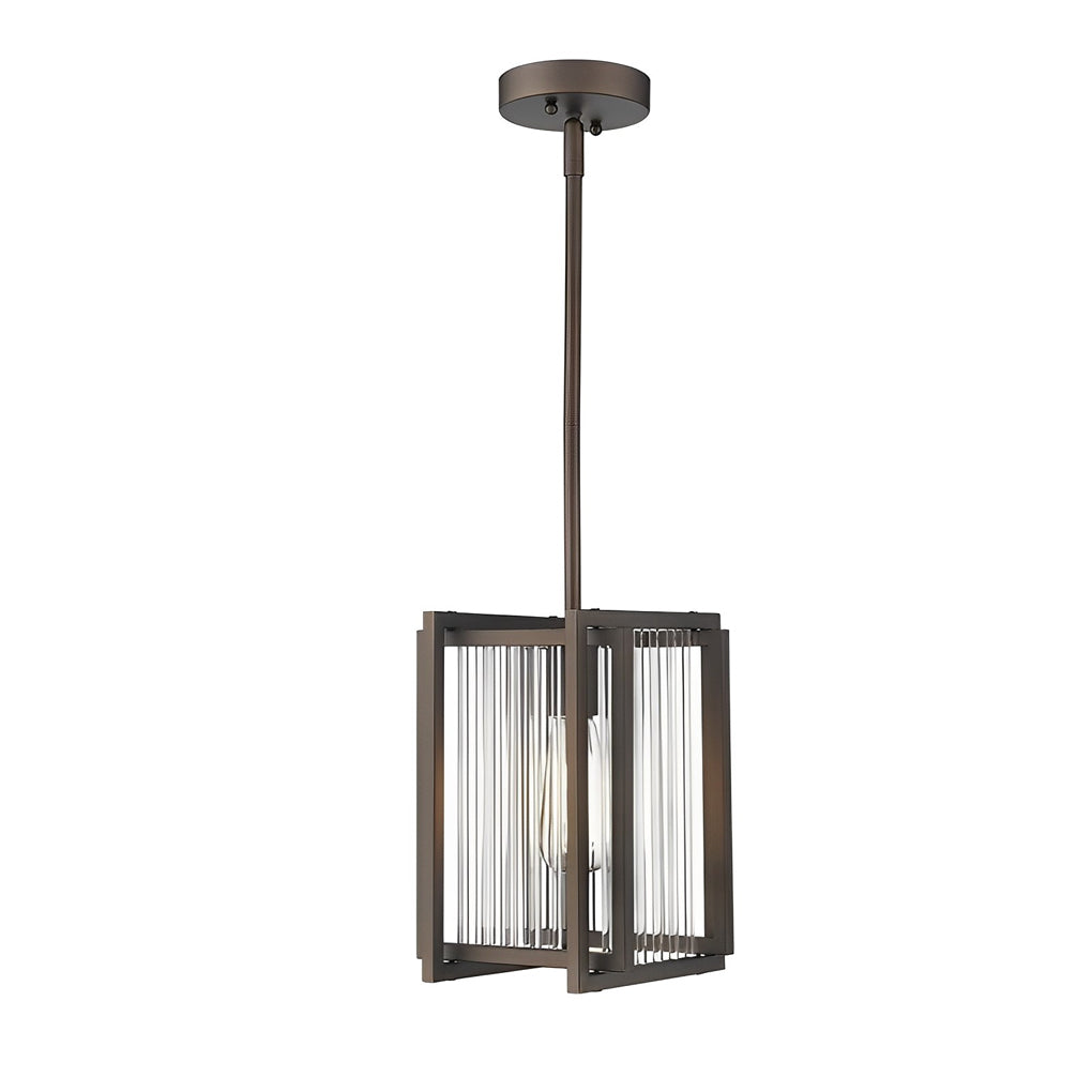 Square Iron Frame Retro Industrial Style Chandelier Dining Light
