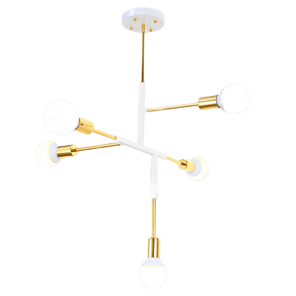 5 Lights LED Creative Branch Electroplated Iron Modern Chandelier Ceiling Light