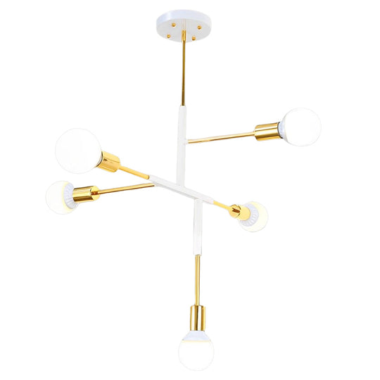 5 Lights LED Creative Branch Electroplated Iron Modern Chandelier Ceiling Light