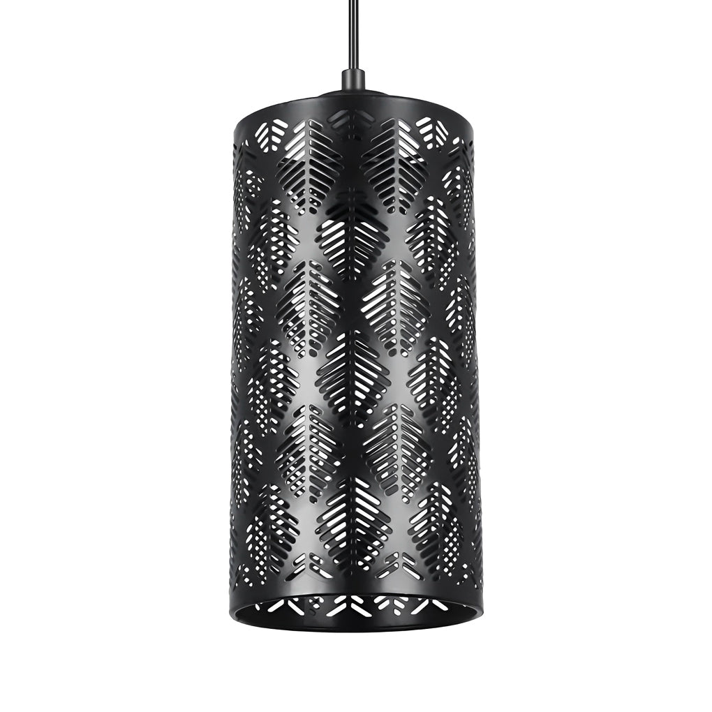 Cylindrical Creative Hollow Iron Black Industrial Style Pendant Light