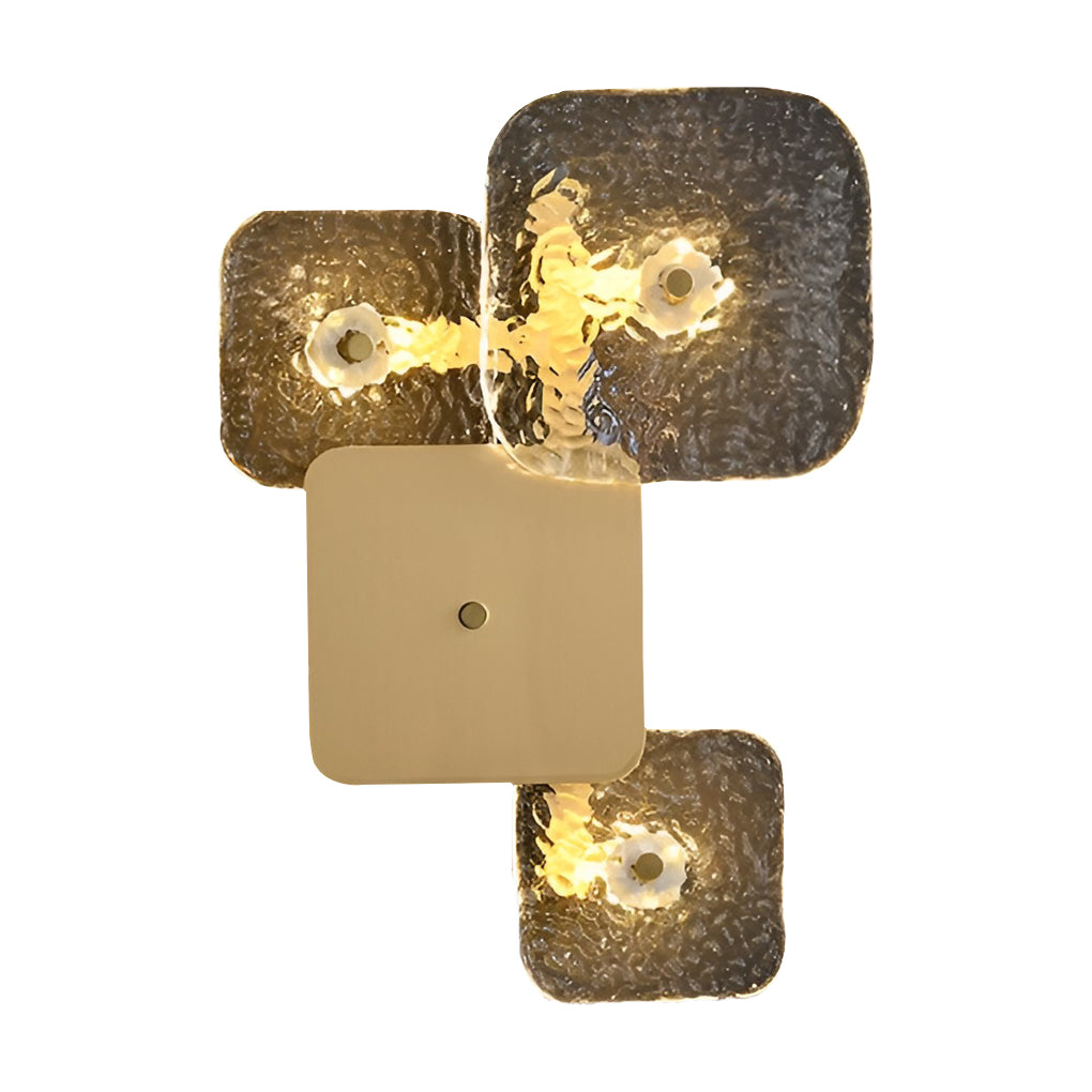Creative Rounded Square Glass Copper LED Modern Wall Sconce
