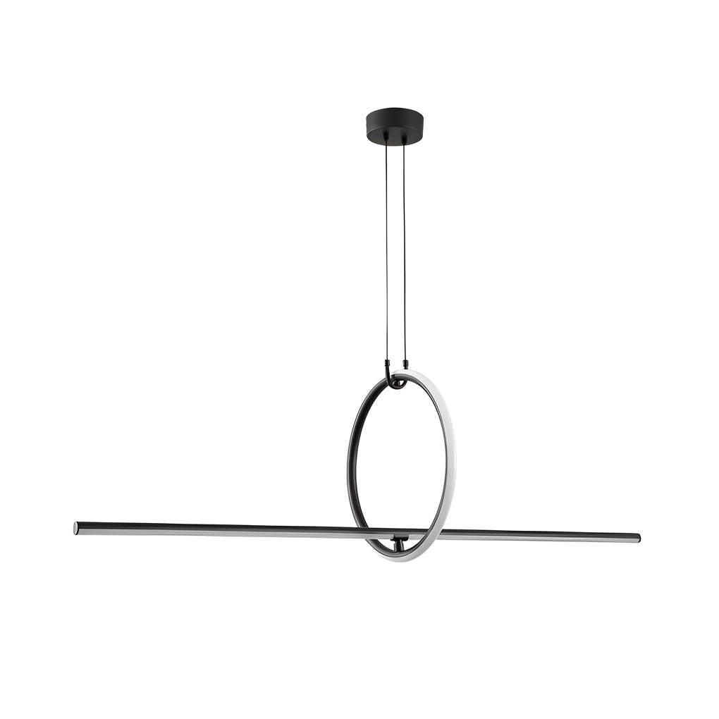 Long Linear Ring Three-Step Dimming Modern Minimalist LED Chandelier