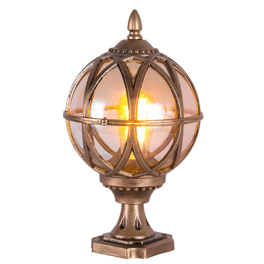 Round Glass E27 Waterproof European Style Outdoor Post Cap Lights
