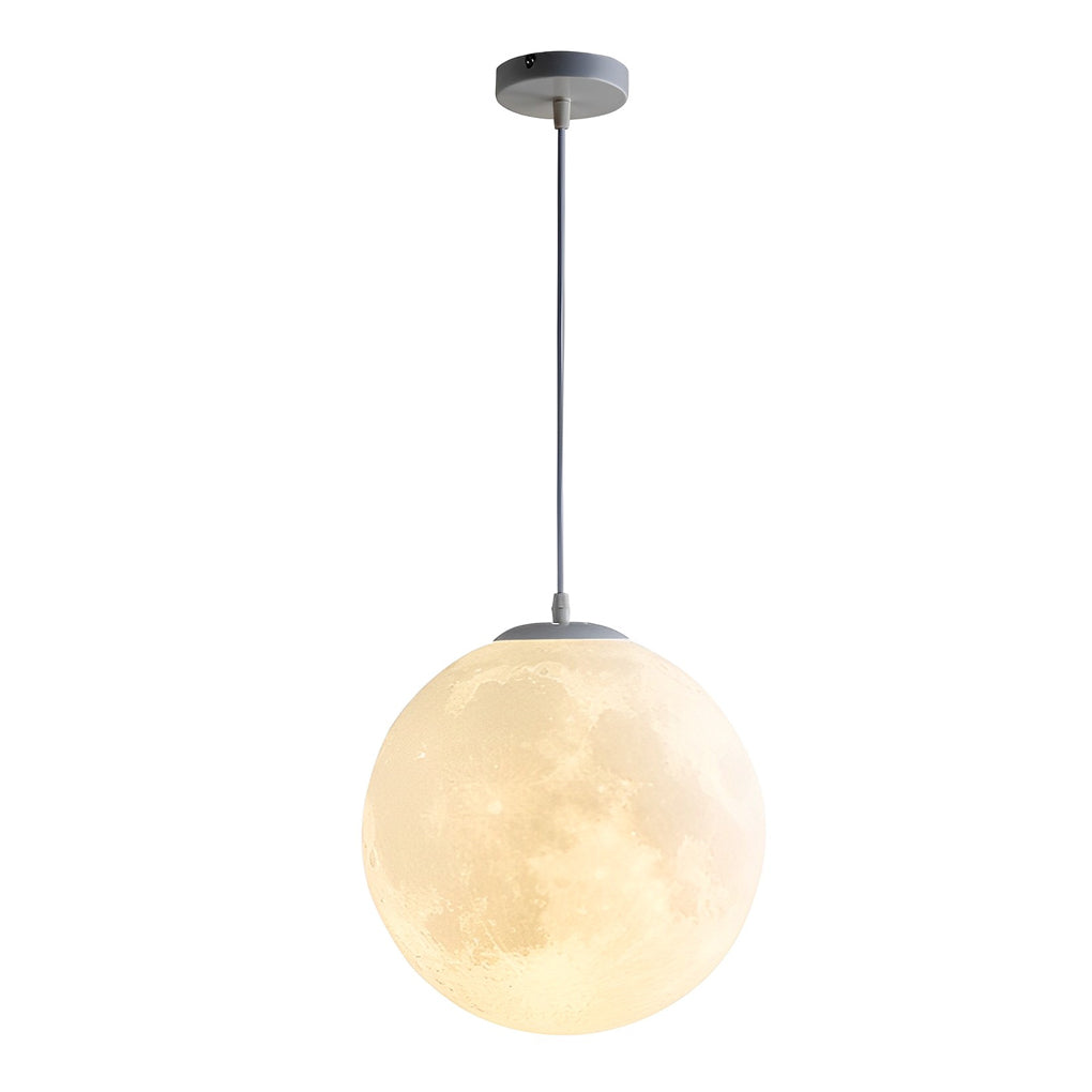 Round Moon Lunar 3D Creativity White Pendant Lamp